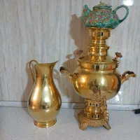 سماور زغالی با پارچ برنز