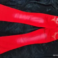 شلوار لی جین کتان قرمز