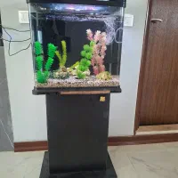 اکواریوم شیشه خم ۷۰ لیتری با پایه وتمام متعلقات