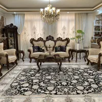 مبلمان سبک استیل هفت نفره تمام چوب راش پارچه ترک