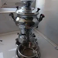 سماور نو اک استفاده نشده با سینی اک وکاسه نو اک