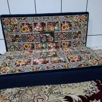 یک جفت پشتی فرش ماشینی طرح باغ ارم ۷۰۰ شانه،نو