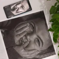 طراحی سیاه قلم|تابلو، نقاشی، عکس|اهواز, حصیرآباد|دیوار