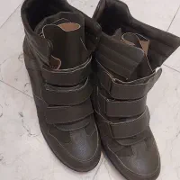 نیم بوت نو یشمی رنگ چسبی،لژ دار ، لژ مخفی،سایز ۳۸|کیف، کفش، کمربند|ری, شهادت|دیوار