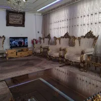 مبل سلطنتی ۹ نفره چوب گردو ورق طلا