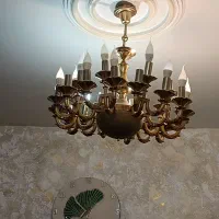 لوستر برنز  هشت شاخه آنتیک