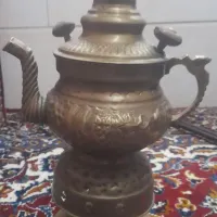 سماور برنجی + چراغ برنجی عتیقه