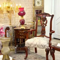 مبلمان و نهار خوری مبل استیل سلطنتی شزلون دار ( نو