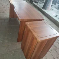 میز مدیریت تمام وکیوم و میز هایگلاس ال دار|دفتر کار|سقز, |دیوار