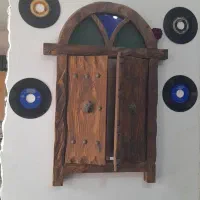 آینه طرح درب چوبی قدیمی