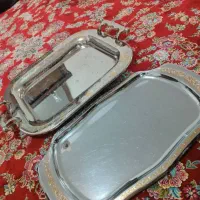 سینی استیل قدیمی و جاقاشقی