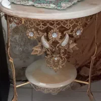 میز گرد برنز  اصل  سنگین وزن صفحه50 سنگ مرمر|مبلمان خانگی و میز عسلی|رباط‌کریم, رباط‌کریم|دیوار