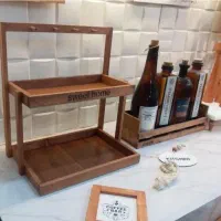 استند دوطبقه اویزدار چوبی  پاسماوری و روغن ریز|آب‌چکان و نظم‌دهنده ظروف|مشهد, سپاد|دیوار