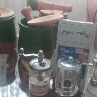 ظرف سفالی و زعفران ساب