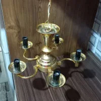 لوستر ۵ شعله برنز کاملا سالم و براق