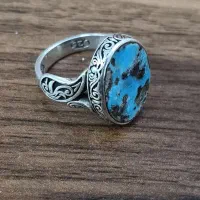 انگشتر نقره رکاب صفوی فیروزه