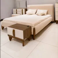 سرویس خواب پارچه تدی پایه چوبی