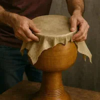 کشیدن پوست تمبک