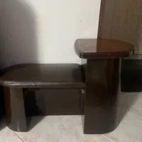 میزتلفن چوب وچرم کشودار