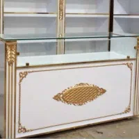 ویترین میز پیشخوان دخل قفسه کانتر فلزی و پاچال MDF