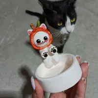 جا شمعی سرامیکی گربه