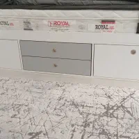 سرویس تخت نوجوان تمام ام دی اف سفید طوسی|تخت و سرویس خواب|قدس, شهرقدس|دیوار