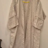 مانتو شیری رنگ تُرک. پارچه طرح ظریف برگ. سایز۳۸-۴۴|لباس|تهران, نارمک|دیوار
