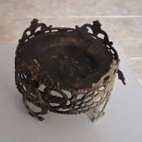 منقل برنجی قدیمی قلم کاری شده