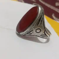 دستساز  انگشترنقره... عقیق سرخ