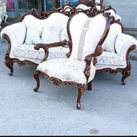 مبل افسون9نفره با جلو مبلی چوب تمام گردو(شهرمرند)