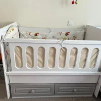 تخت کودک با قابلیت گهواره ای با دو کشو( سیسمونی)