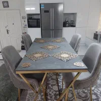 میز ناهار خوری پایه فلزی کروم