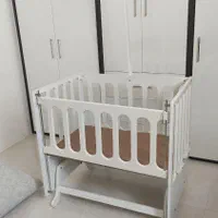گهواره نوزاد کنار مادر تمیز با رختخواب و پشه بند|تخت و صندلی بچه|شیروان (خراسان), |دیوار