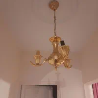 لوستر ۳شاخه برنج ابکاری طلا|لوستر و چراغ آویز|تهران, یوسف‌آباد|دیوار