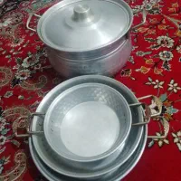قابلمه قابلمه روحی با 3 ماهیتابه چکشی|ظروف پخت‌وپز|قم, انسجام|دیوار