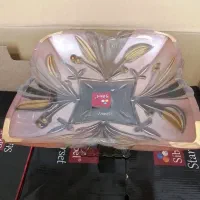 سرویس پذیرایی 15 تیکه شیشه صورتی و طلایی|ظروف سرو و پذیرایی|رامهرمز, |دیوار