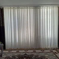 فروش یک پنل ۱/۵ مخمل ساتن پتینه مشکی|پرده، رانر، رومیزی|شیراز, احمدآباد|دیوار