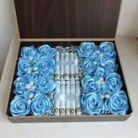 گل روبانی باکس پولی دسته گل پروانه ای