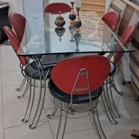 میز نهارخوری شش نفره تمام استیل