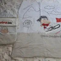 سیسمونی پتو وکیسه خواب نوزادی سفیدوقرمز