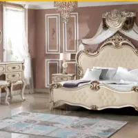 تخت تاج دار رنگ چوب و پارچه به سلیقه