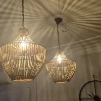 یک جفت لوستر حصیری|لوستر و چراغ آویز|بندر ماهشهر, |دیوار