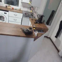کابینت MDF سفید/سینک ۲لگنه استیل