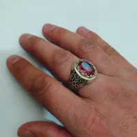 انگشتر نقره عیار ۹۲۵ نگین توپاز صورتی