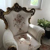 مبل سلطنتی چوب گردو نه نفره کاملا سالم