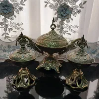 شکلات خوری برنجی همراه با دو قندان