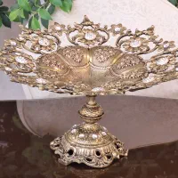 میوه خوری دکوری برنزی نگین دار