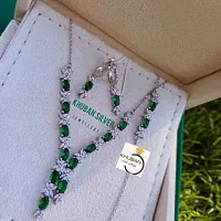 سرویس نقره سوپر جواهری زمرد سبز مدل کراواتی