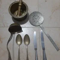 هاونگ برنجی کفگیر مسی قاشق برنجی