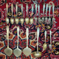 قاشق چنگال کفگیر ملاقه قدیمی آنتیک